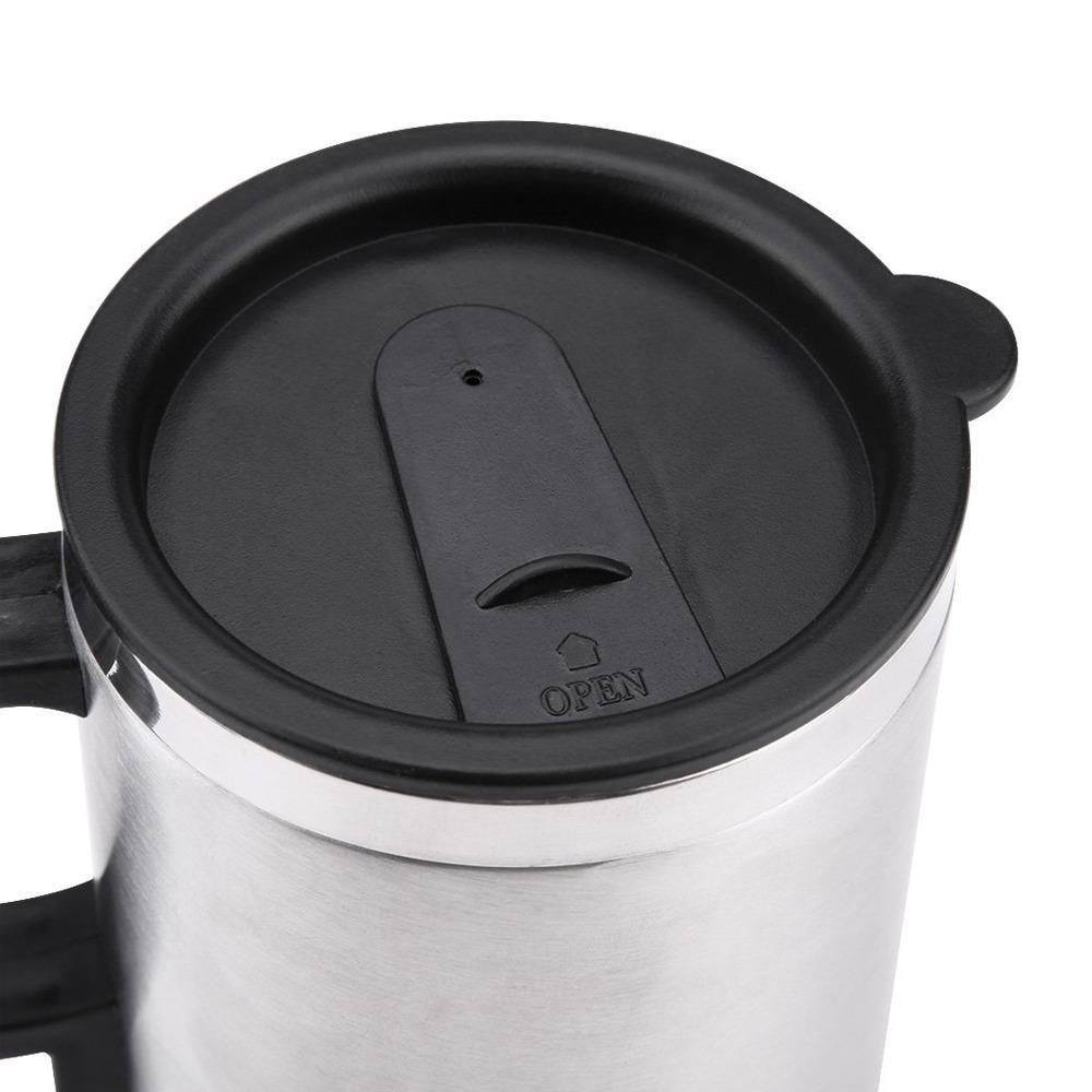 12V Car Charging Electric Kettle Mug (Silver)