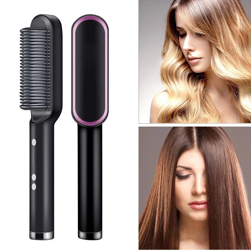 Multifunctional Professional Hair Comb Straighteners Curling Hair Iron