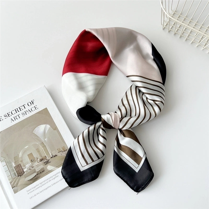 Women's Preppy Style Sweet Minimalist Plant Polyester Printing Silk Scarf