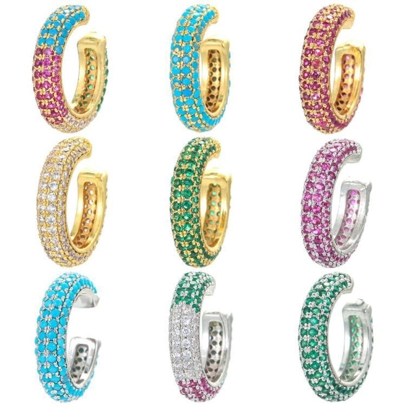 Fashion Geometric Plating Copper Zircon Copper Earrings