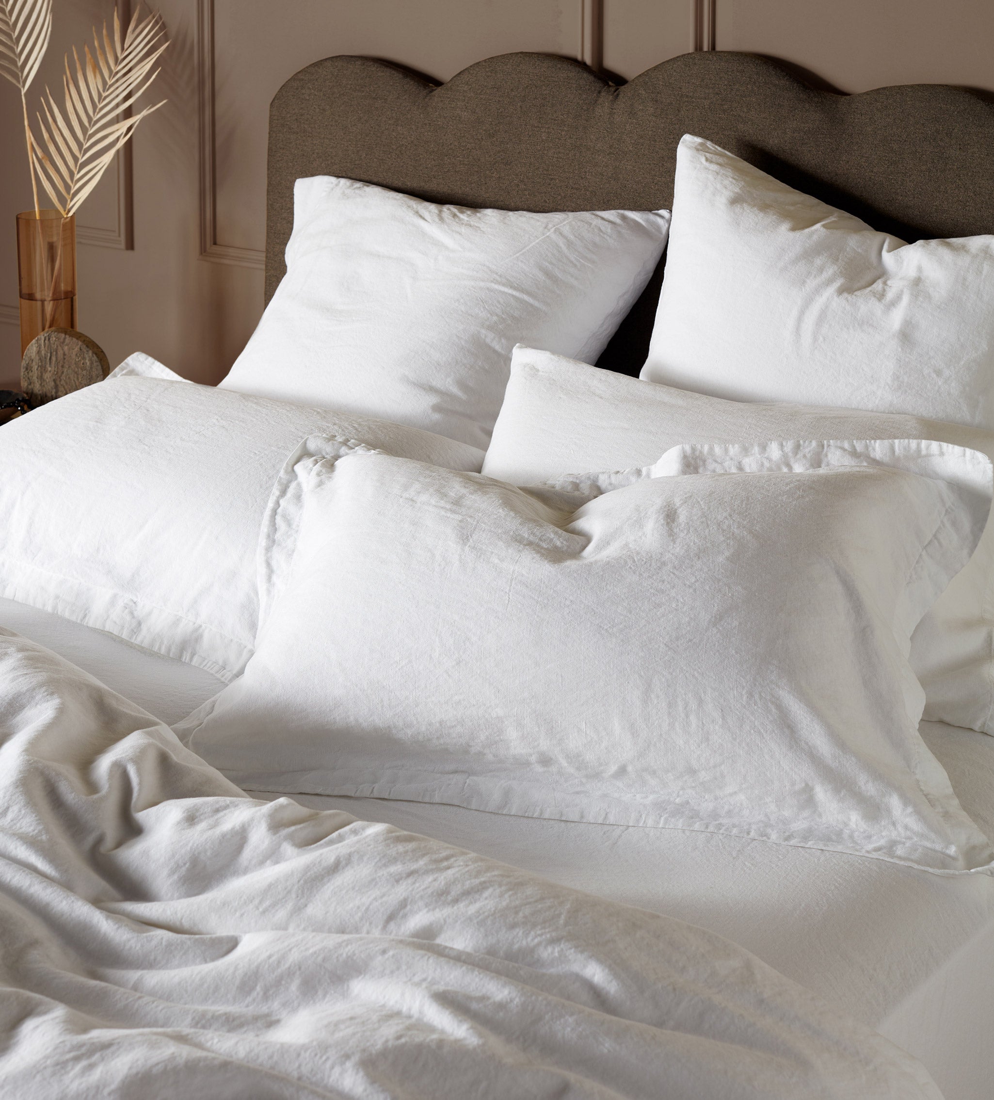 White Linen Blend Oxford Pillowcase