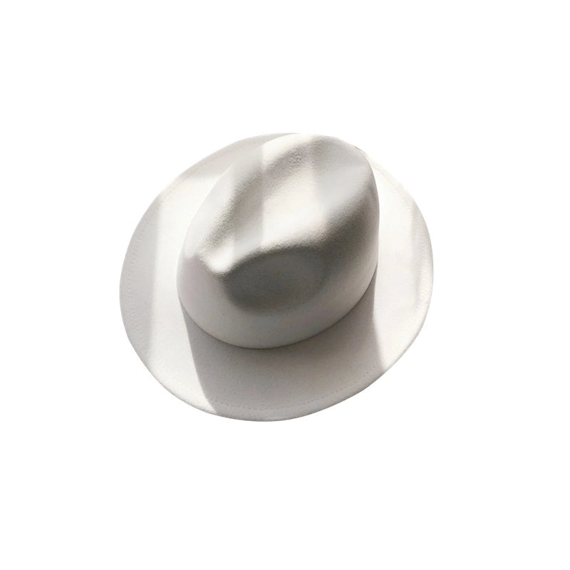 Unisex Fashion Solid Color Wide Eaves Felt Hat