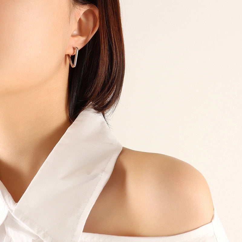 Geometric Plating 304 Stainless Steel No Inlaid 18K Gold Plated Earrings