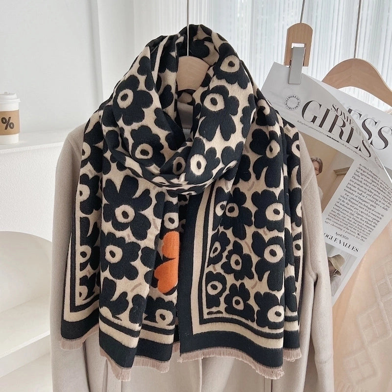 Women's Minimalist Commute Color Block Viscose Fiber Printing Scarf