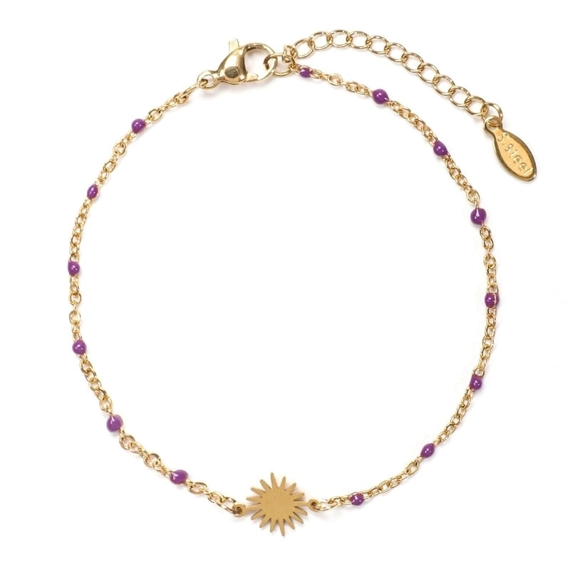Minimalist Sun Stainless Steel Enamel Plating Bracelets 1 Piece