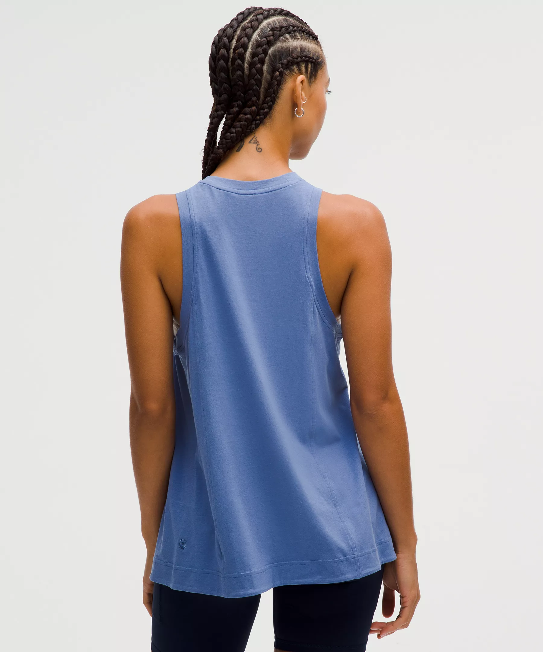 Long Cotton Crewneck Tank Top