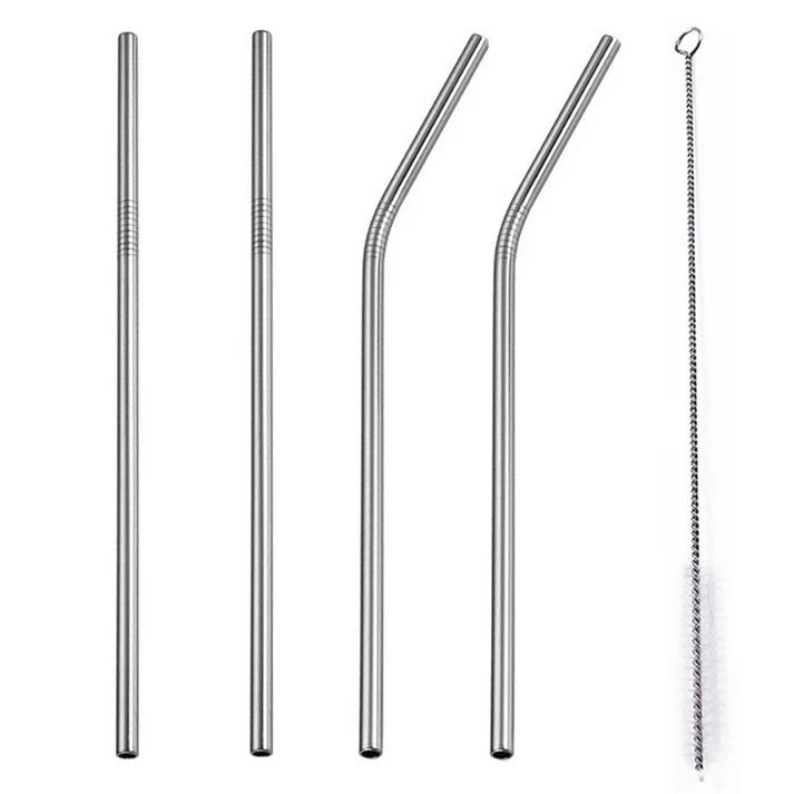Reusable Stainless Steel Metal Straw - Pack of 5