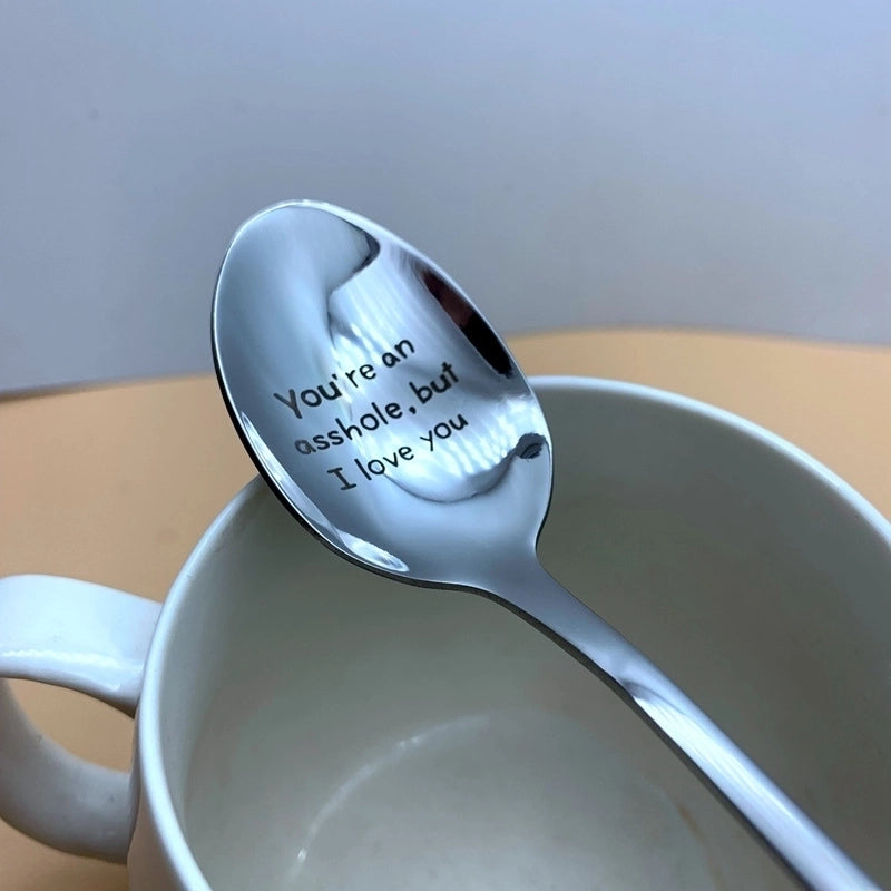 Fashion Letter Stainless Steel Spoon