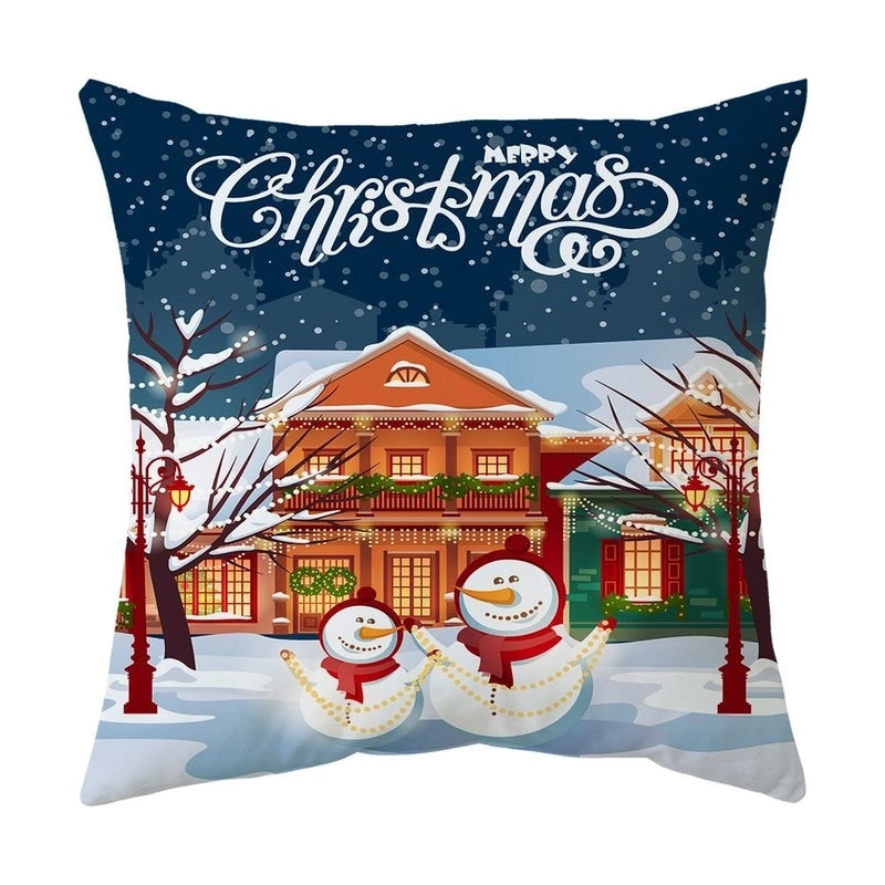 Cute Snowman Short Plush Pillow Cases