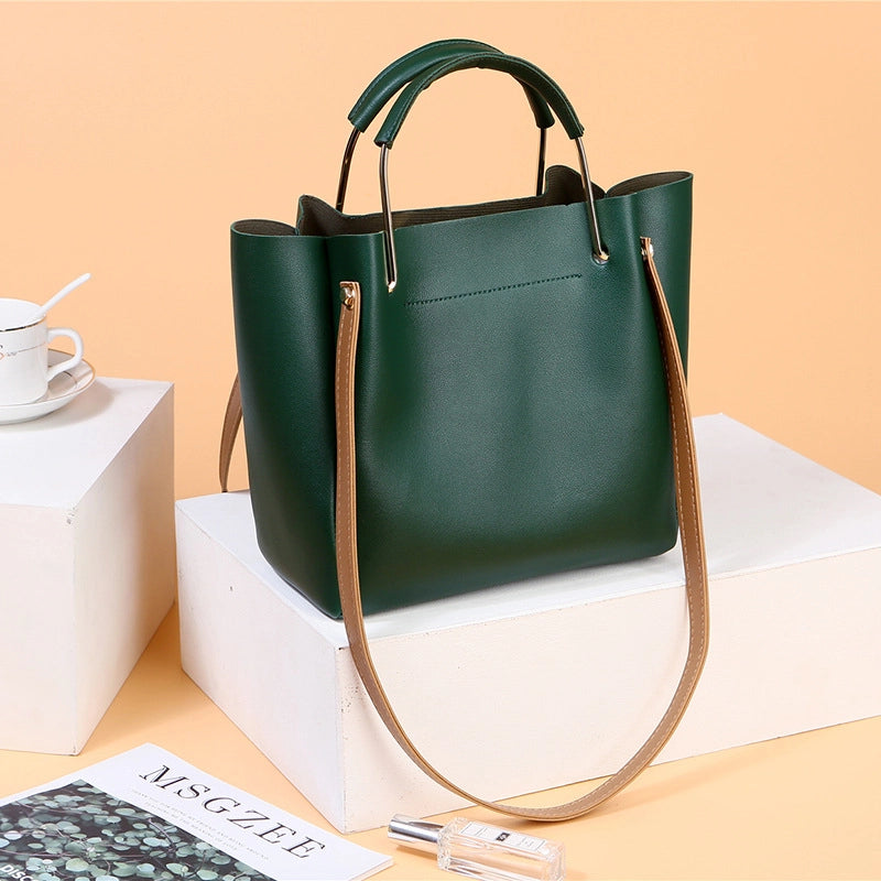 Women's Medium All Seasons Pu Leather Vintage Style Tote Bag