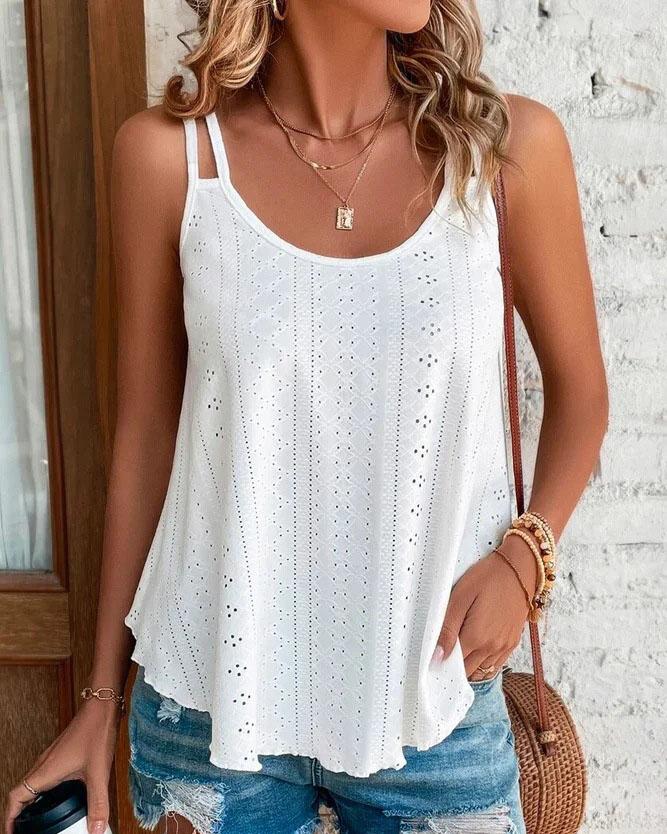 Crew Neck Sleeveless Tank Top