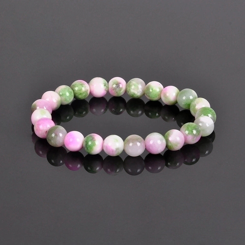 Minimalist Round Natural Stone Elastic String Woven Chain Bracelets In Bulk