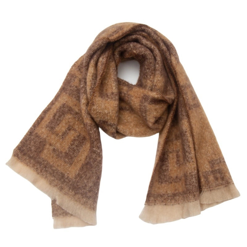 Unisex Casual Minimalist Geometric Polyester Scarf