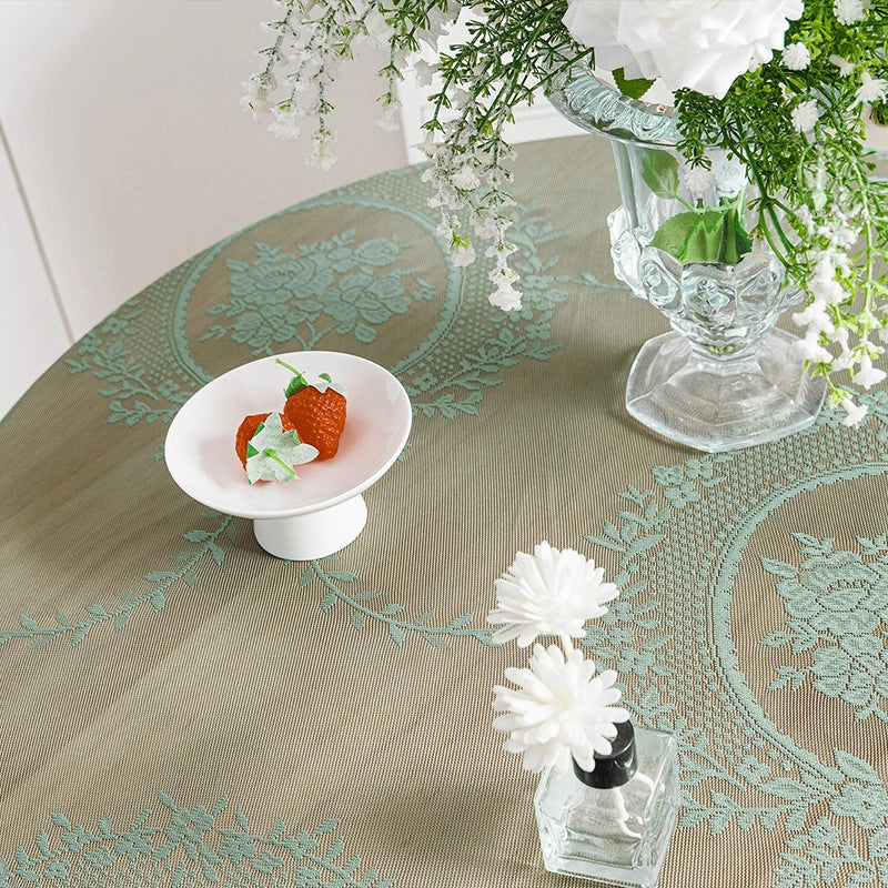 Pastoral Style Hollow Lace Tablecloth Round Window Flower Ruffled Tablecloth Fresh Lace Tablecloth In Stock Style