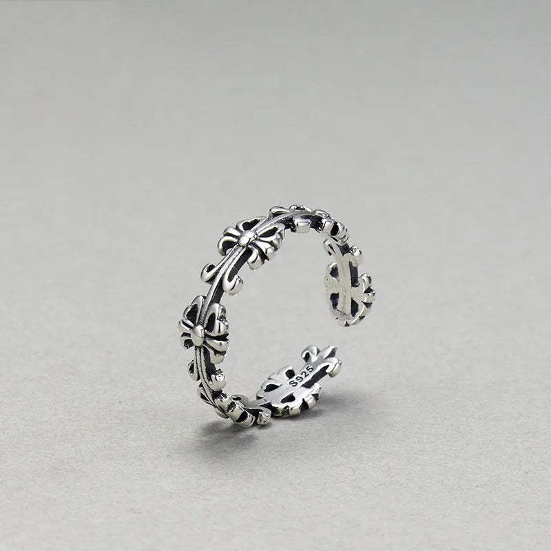 S925 Sterling Silver Cross Ring