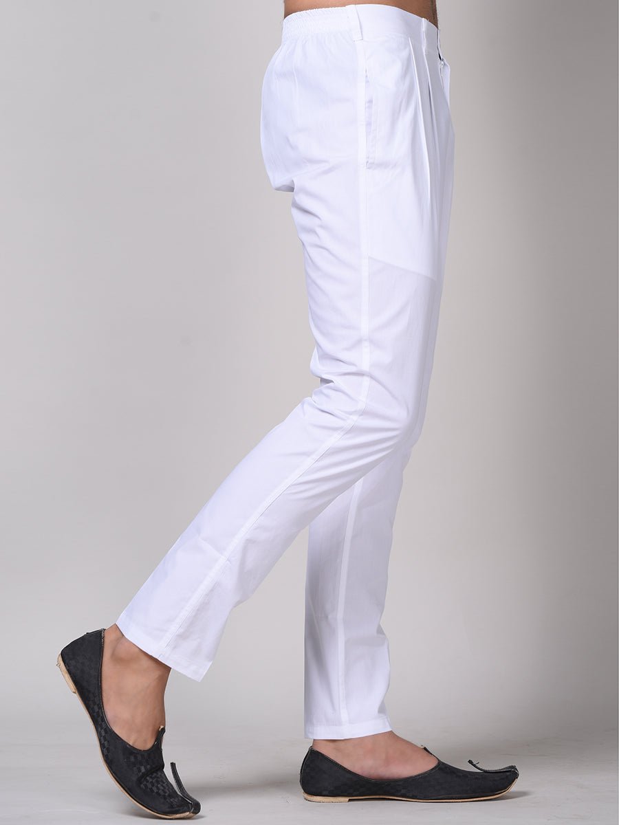 White - Cotton - Pyjama Pant For Men