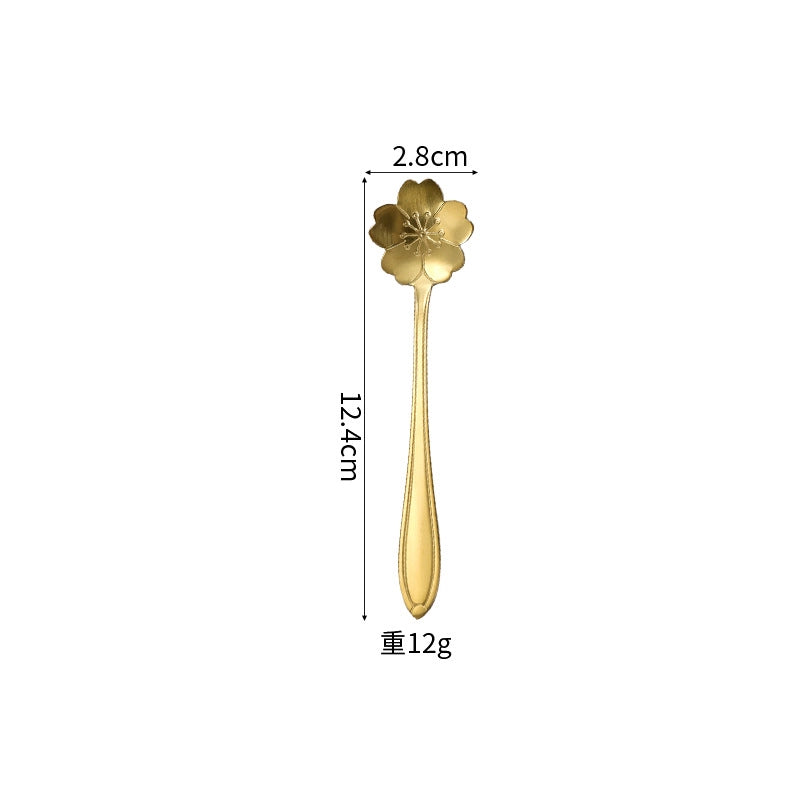 Casual Flower Stainless Steel Spoon 1 Piece
