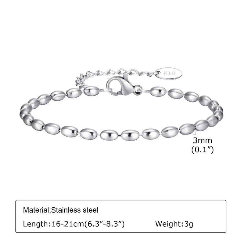 Minimalist Solid Color Stainless Steel Gold Plated Bracelets In Bulk