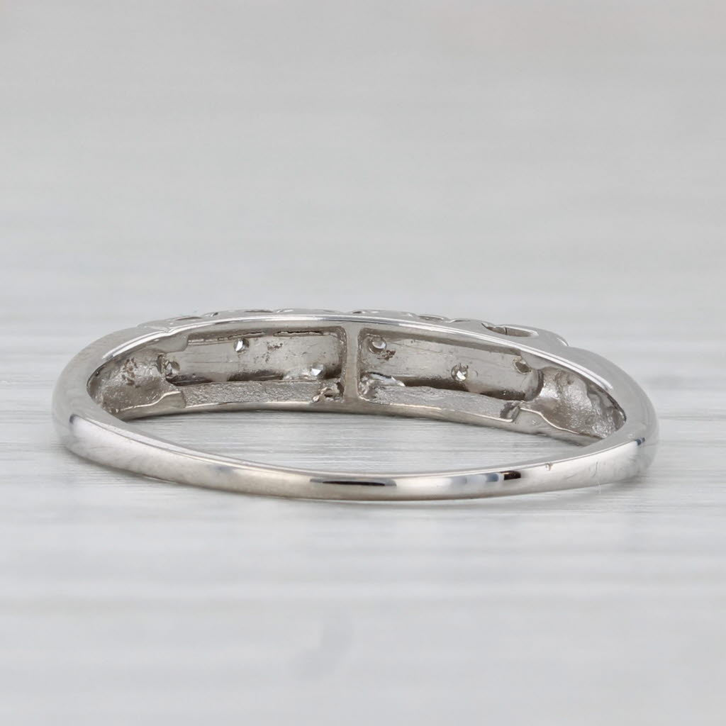 Vintage Diamond Ring 14k White Gold Size 7 Stackable Wedding Band