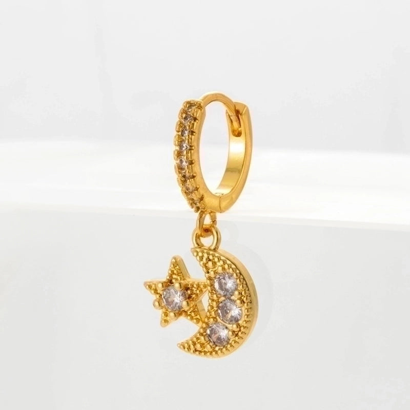 Ear Cartilage Rings & Studs Insect Copper Plating Artificial Gemstones