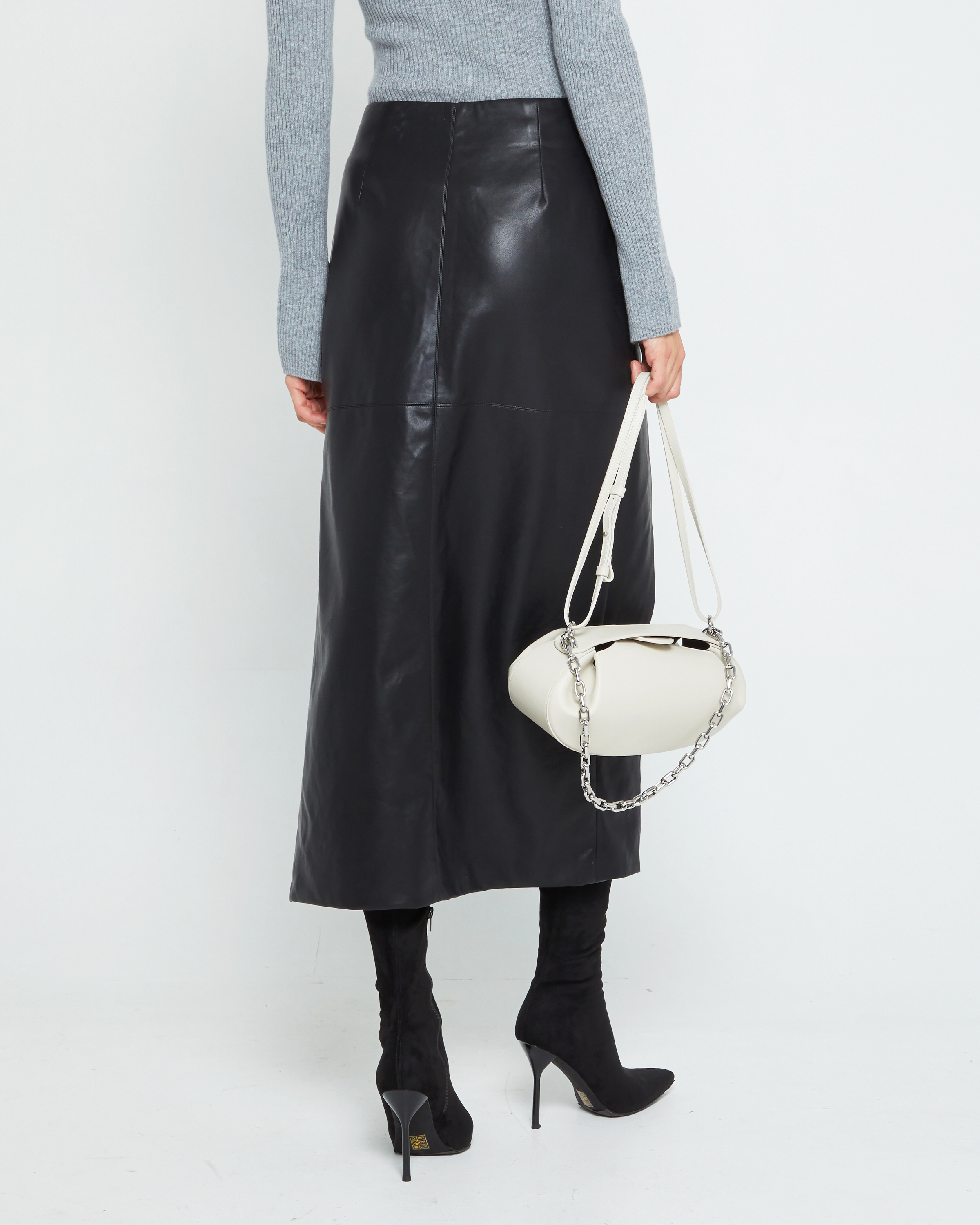 Isle Vegan Leather Midi Skirt