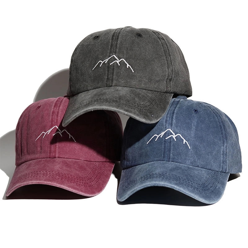 Baseball Cap Soft Top Men's Women's Embroidered Washed Old Outdoor Mountaineering Hat Spring And Summer Sports Hat