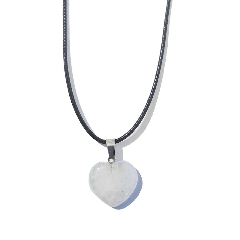 Minimalist Heart Shape Natural Stone Polishing Pendant Necklace 1 Piece