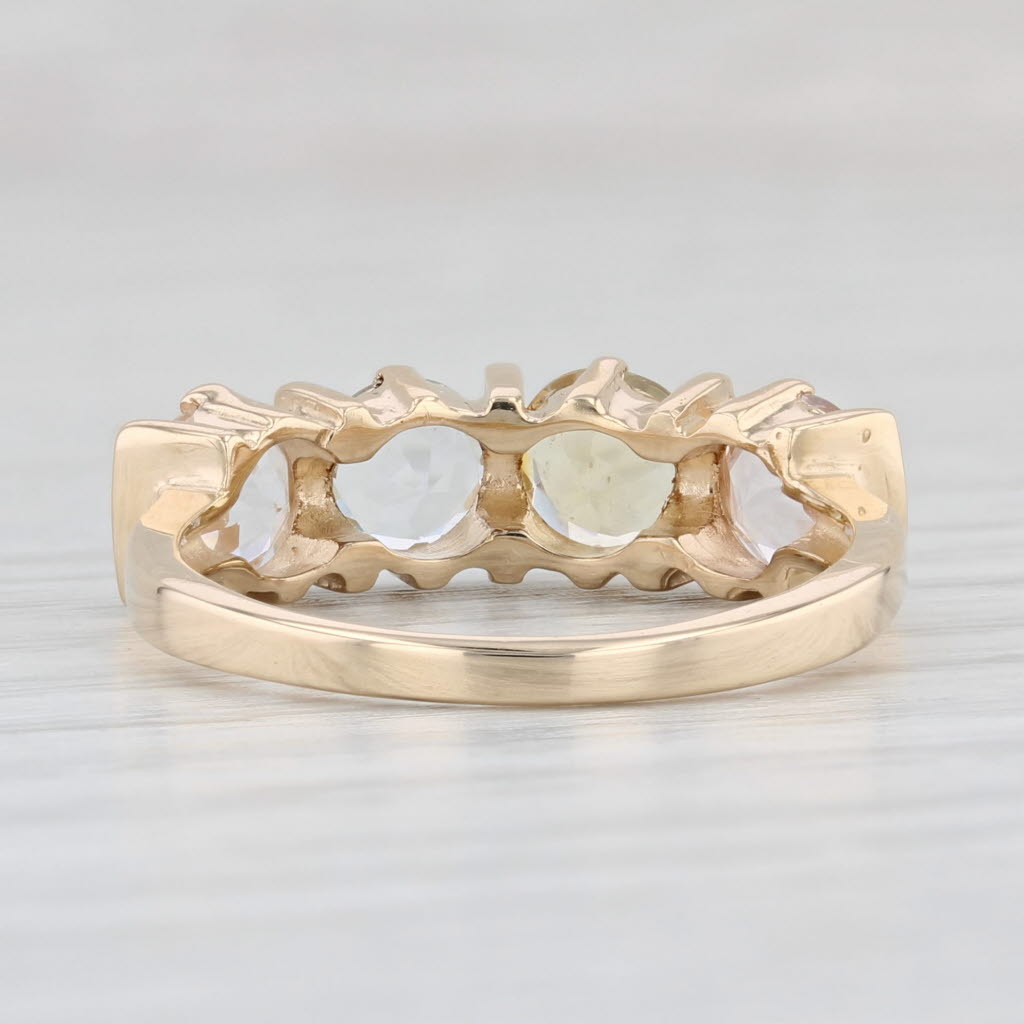 1.80ctw Morganite Aquamarine Heliodore Ring 14k Yellow Gold Size 7