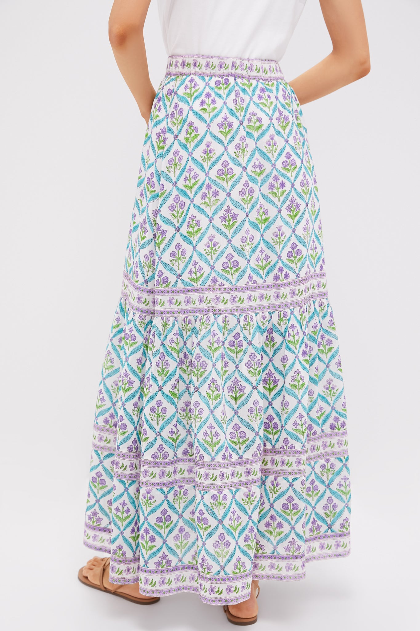 Turquoise Purple Diamond Sutton Maxi Skirt