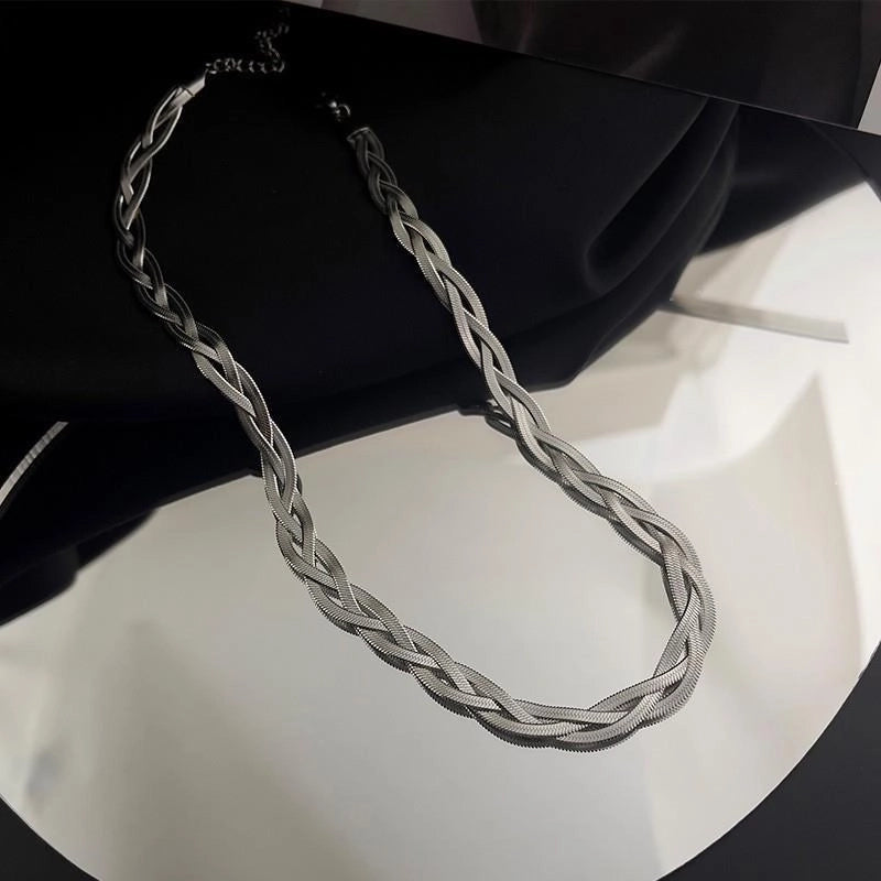 Vintage Style Geometric Solid Color Stainless Steel Plating Necklace