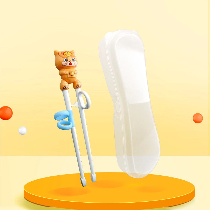 Portable Feeding Children's Tableware Set Cartoon Learning Chopsticks Training Chopsticks 304 Stainless Steel Spoon Fork