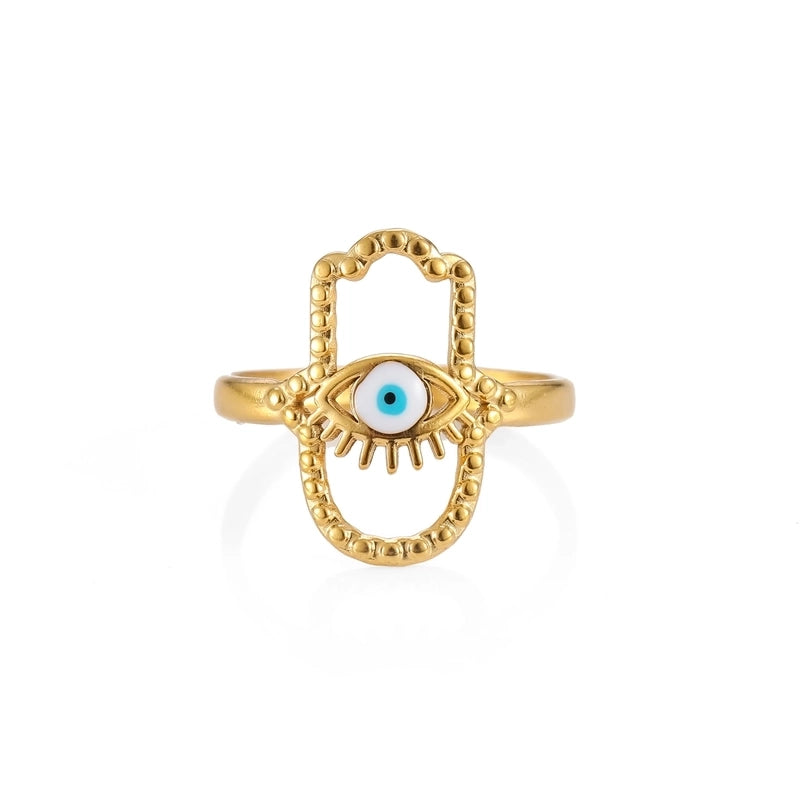 Elegant Minimalist Geometric 304 Stainless Steel Enamel Stainless Steel Rings