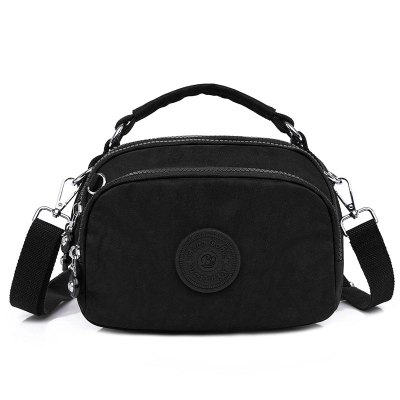 Women's Small Nylon Solid Color Basic Classic Style Square Zipper Crossbody Bag