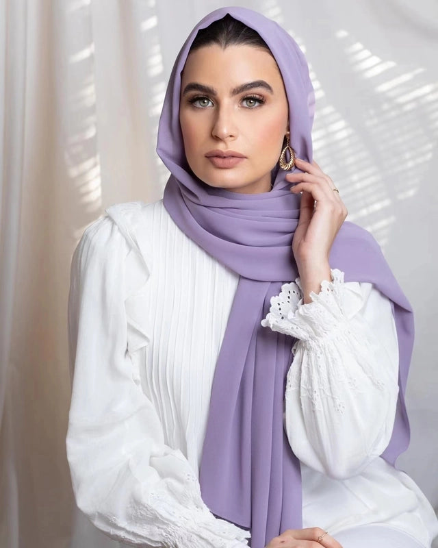 Women's Casual Elegant Minimalist Solid Color Chiffon Printing And Dyeing Hijab