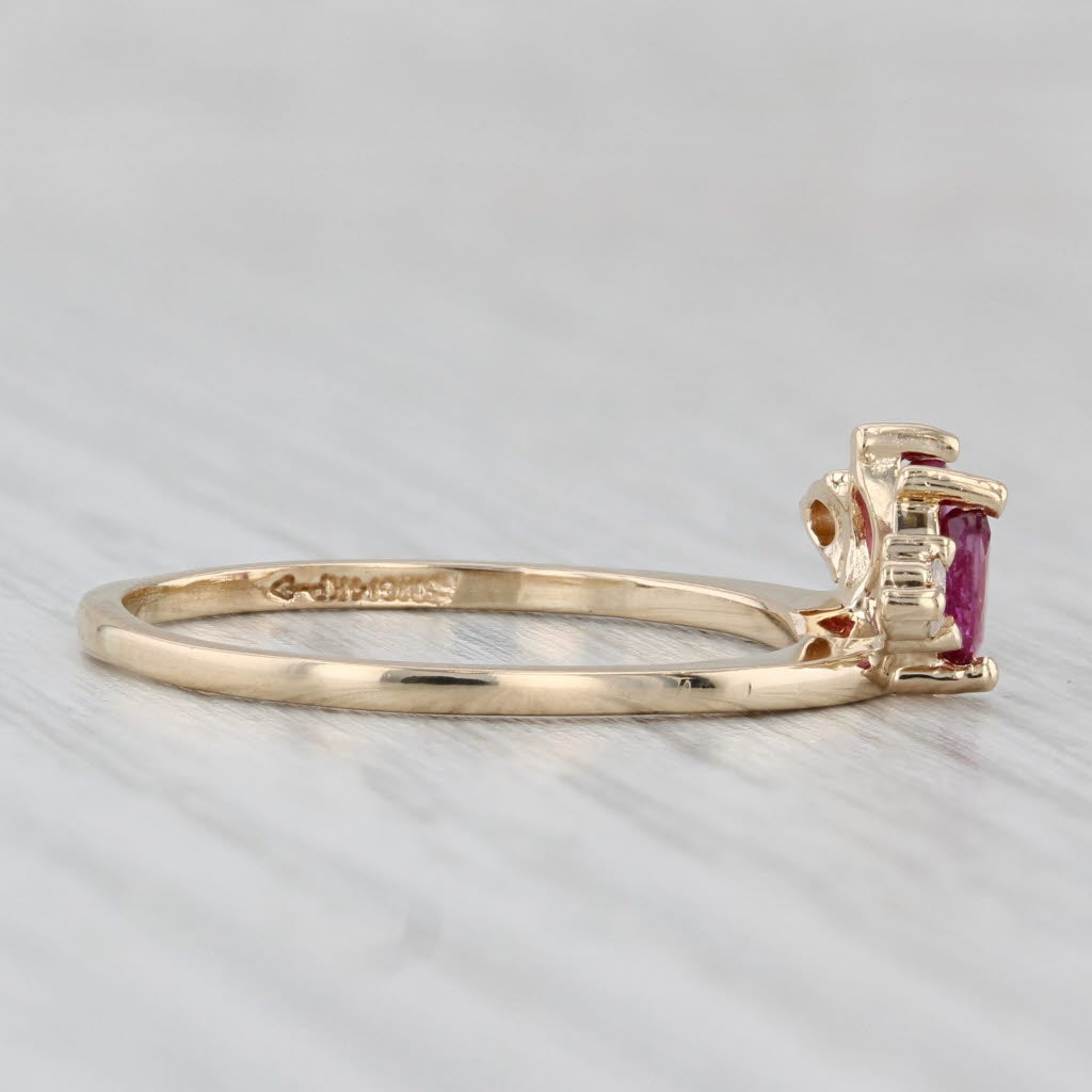 0.45ctw Ruby Diamond Ring Enhancer Guard 14k Yellow Gold Size 9.5 Wedding Band