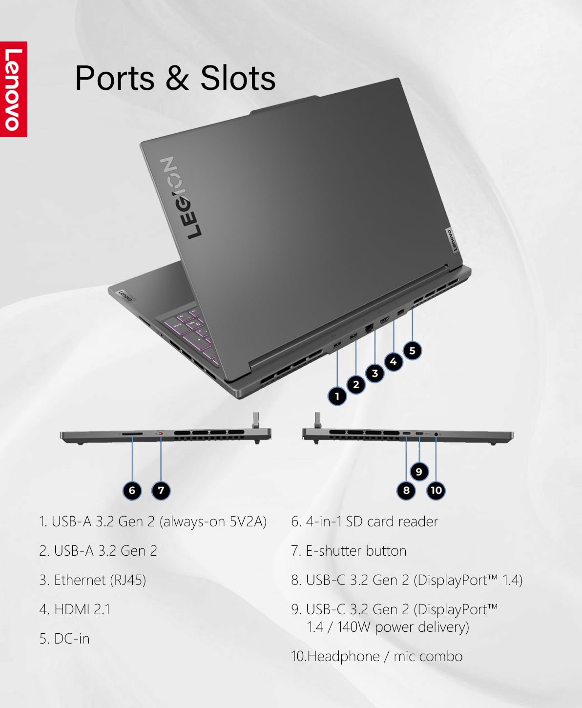 Lenovo Legion Slim 5 Gaming, 165Hz IPS, 32GB RAM 1TB almacenamiento, AMD Ryzen 7 7840HS (5.10GHz), NVIDIA GeForce RTX 4060, KB retroiluminada, Wi-Fi, Windows 11, gris tormenta, W/GaLiMu