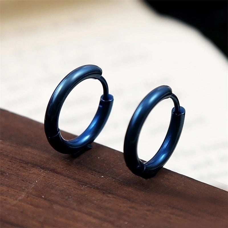 Minimalist Round Stainless Steel Hoop Earrings 1 Piece