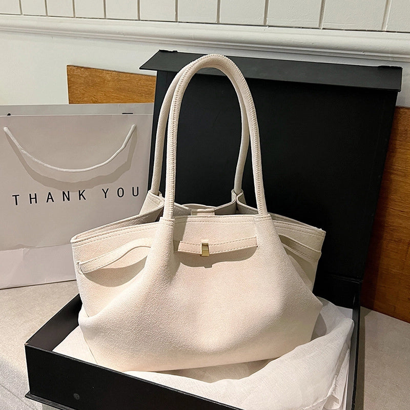 Women's Matte Leather Solid Color Vintage Style Classic Style Square Magnetic Buckle Shoulder Bag Underarm Bag