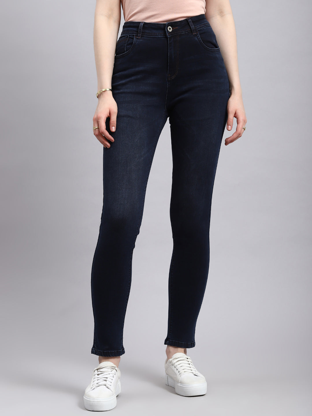 Women Navy Blue Slim Fit Denim