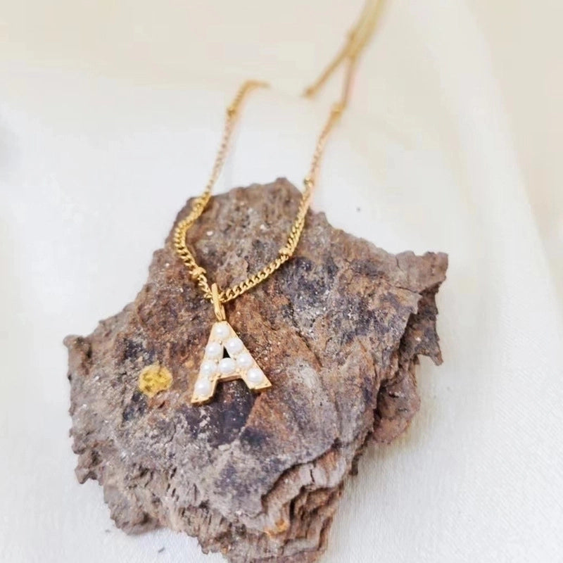 Vintage Style Letter Stainless Steel Plating Pendant Necklace