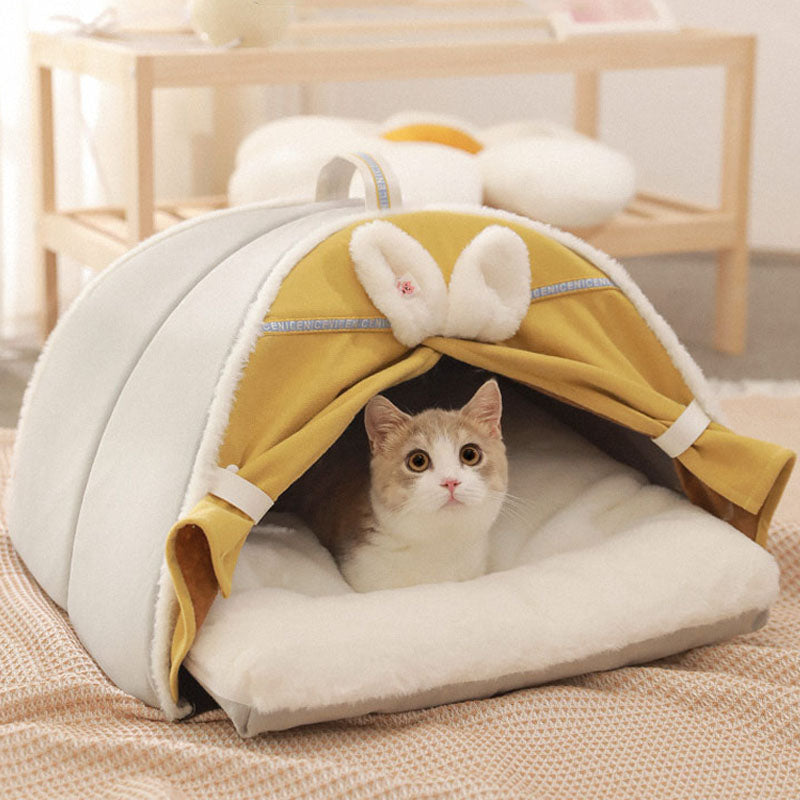 Rabbit Ear Enclosed Cat House Bed