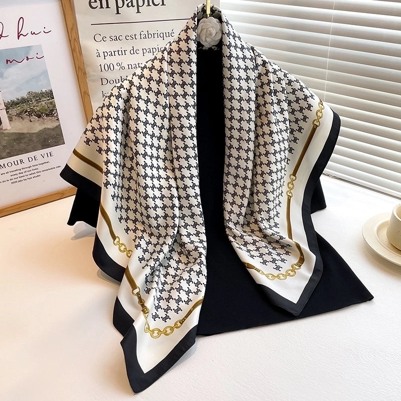Women's Elegant Lady Flower Polyester Scarf