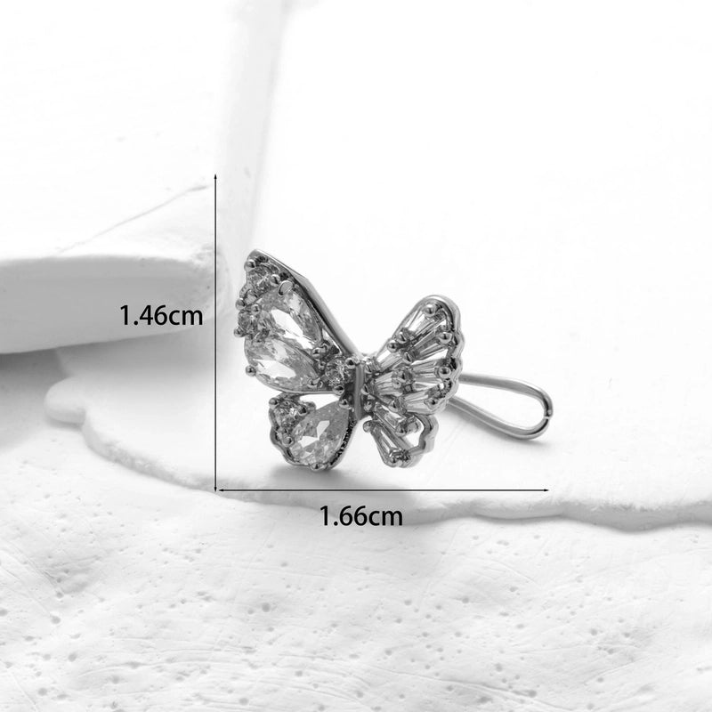 1 Piece Ear Cartilage Rings & Studs Minimalist Classic Style Heart Shape Pearl Flower Copper Inlay Zircon Ear Cartilage Rings & Studs
