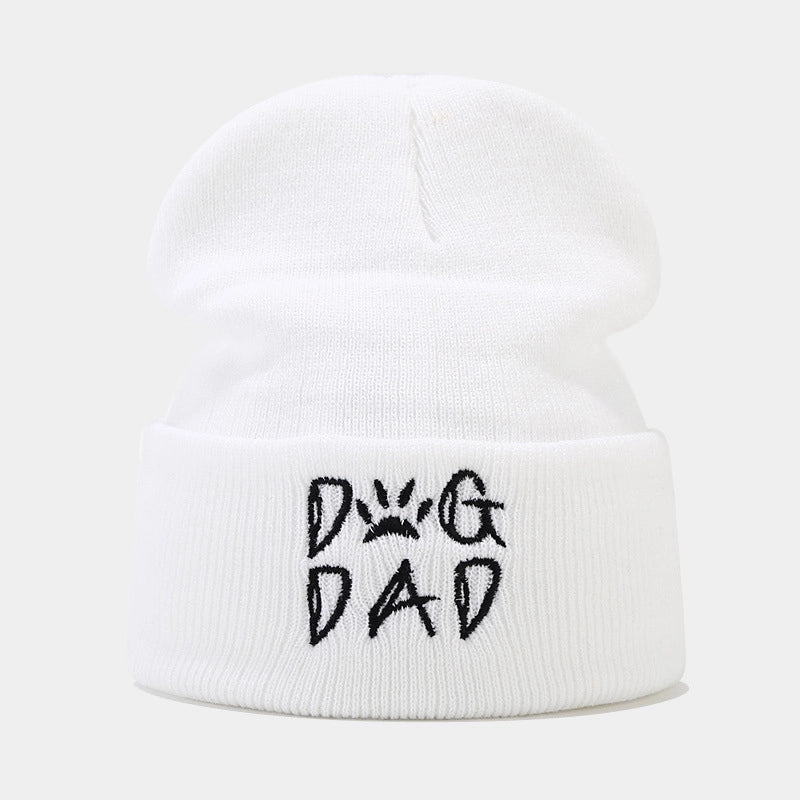 Unisex Basic Minimalist Letter Embroidery Eaveless Wool Cap