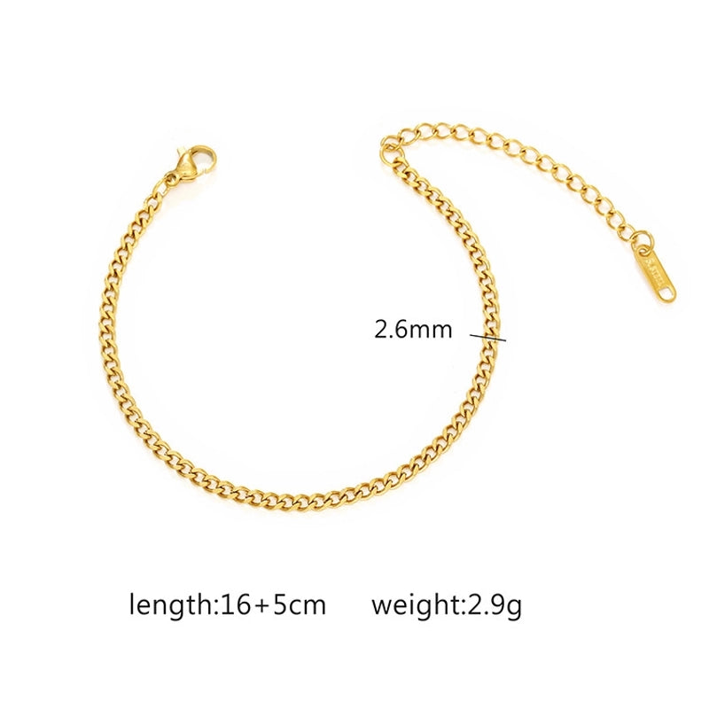 Basic Minimalist Geometric 304 Stainless Steel Bracelets In Bulk