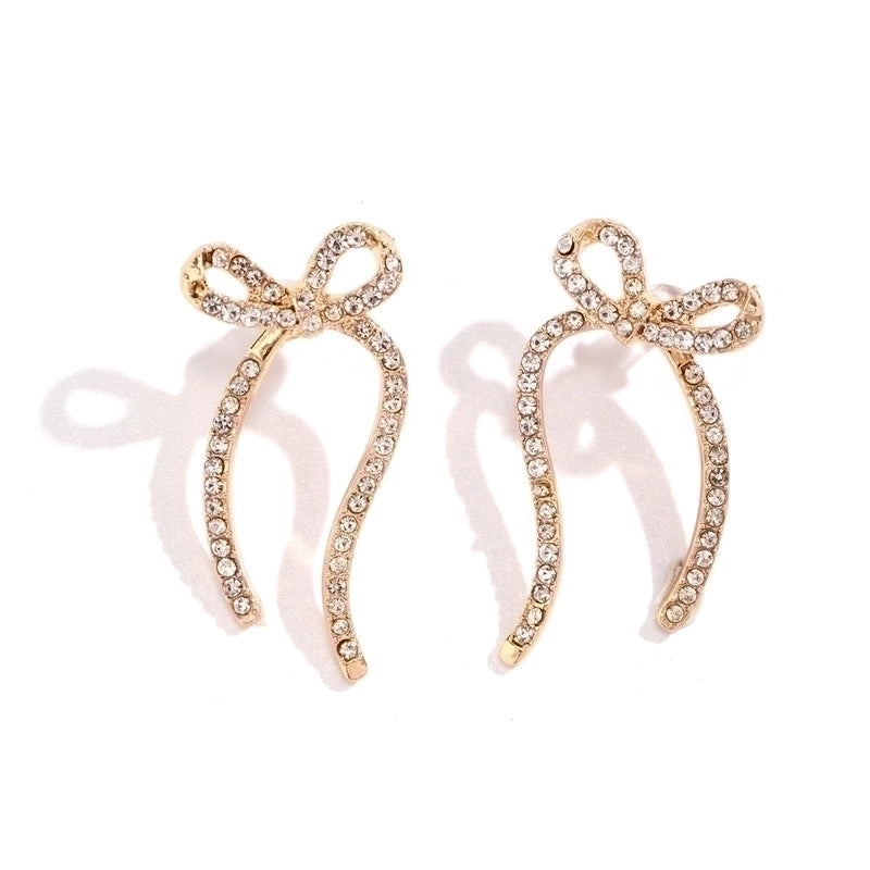 Modern Style Minimalist Bow Knot Copper Handmade Plating 18k Gold Plated Jewelry Set