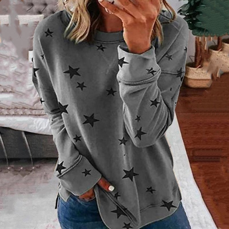 Oversized Long Sleeve Star T-Shirt