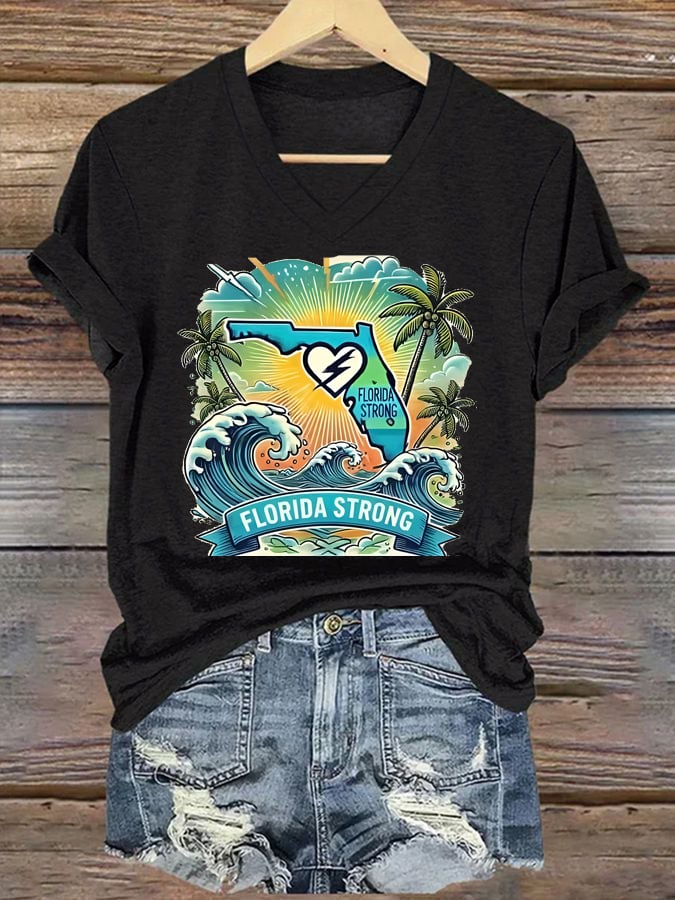 Women's Florida Strong Print Casual T-Shirt