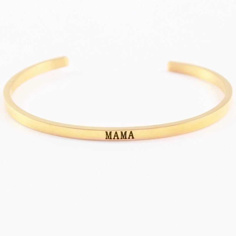 2 Pieces Casual Minimalist Letter 304 Stainless Steel Stainless Steel Bracelets In Bulk