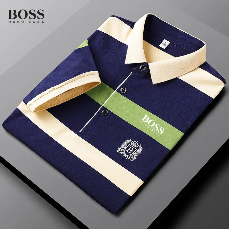 BOSS Stripe Short Sleeve Polo Shirt for Men